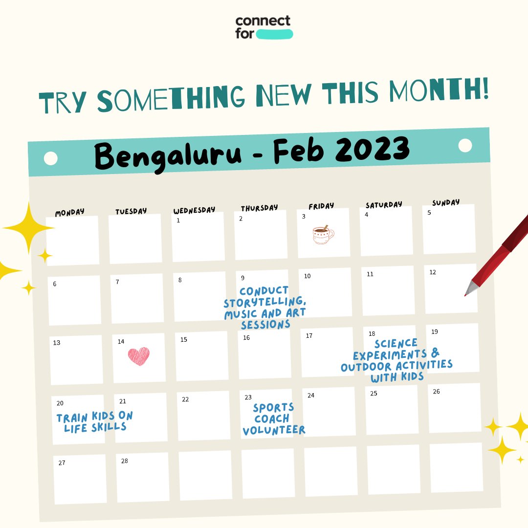 ConnectforCf's tweet image. Are you looking for unique volunteering opportunities in February in your city?
Check out our monthly calendars ✨

Head to the link - bit.ly/ConnectForfeat… to register for the opportunity of your choice!

#ConnectFor #volunteering #volunteeringopportunities #volunteersofindia