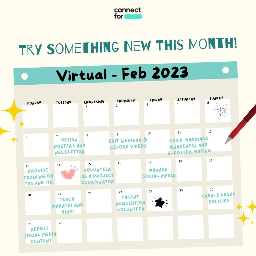 ConnectforCf's tweet image. Are you looking for unique volunteering opportunities in February in your city?
Check out our monthly calendars ✨

Head to the link - bit.ly/ConnectForfeat… to register for the opportunity of your choice!

#ConnectFor #volunteering #volunteeringopportunities #volunteersofindia