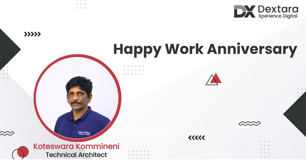 Dextara_Digital's tweet image. #Congratulations to Koteswara Rao Kommineni , our #TechnicalArchitect, on his 3rd #workanniversary with us! Your dedication, hard work, &amp;amp; commitment have been invaluable to #Dextara.
Here&apos;s to many more years of continued #success  &amp;amp; growth! 

#workanniversary #career