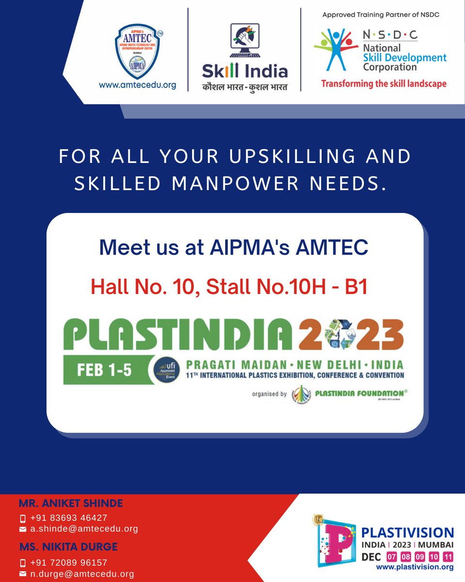 aipmas_amtec's tweet photo. 👉 COME VISIT AS At PLASTINDIA2023
We welcome you to AIPMS'S AMTEC Stall at #PlastIndia2023.
#education #educational #solidworksdesign #solidworks2023 #mechanicalengineering #3dmodeling #3dexperience #jobopportunity #additivemanufacturing #injectionmolding #blowmolding https://t.co/OXJEYPG43l