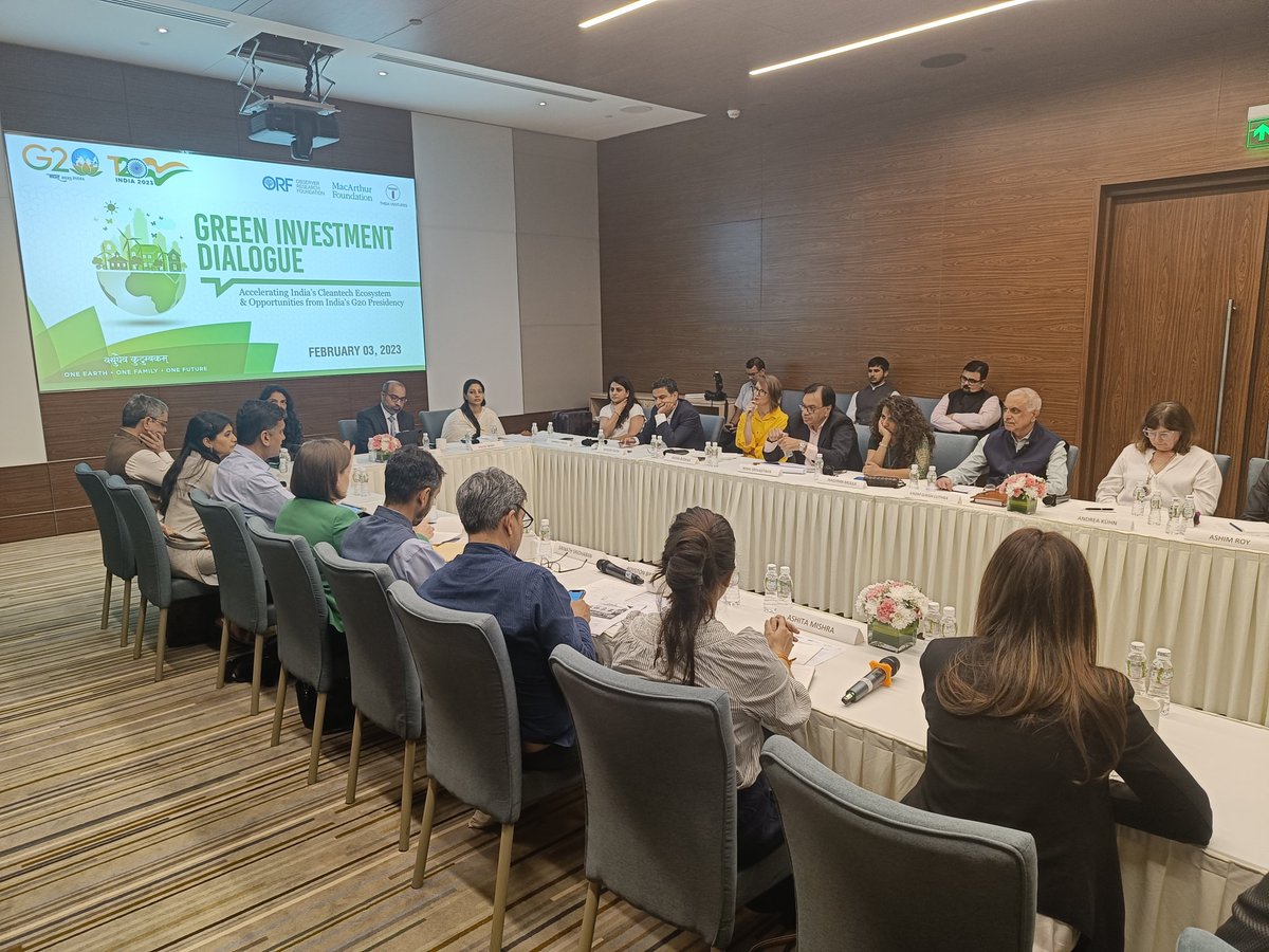 Thoroughly enjoyed participating in roundtable discussions on  #G20 and #ClimateFinance : Enabling Greater International Finance for India's #Greentransition,
conducted by #orfmumbai as #IndiaG20 side event, supported by #MacArthurfoundation and #Theiaventures 

#orfonline