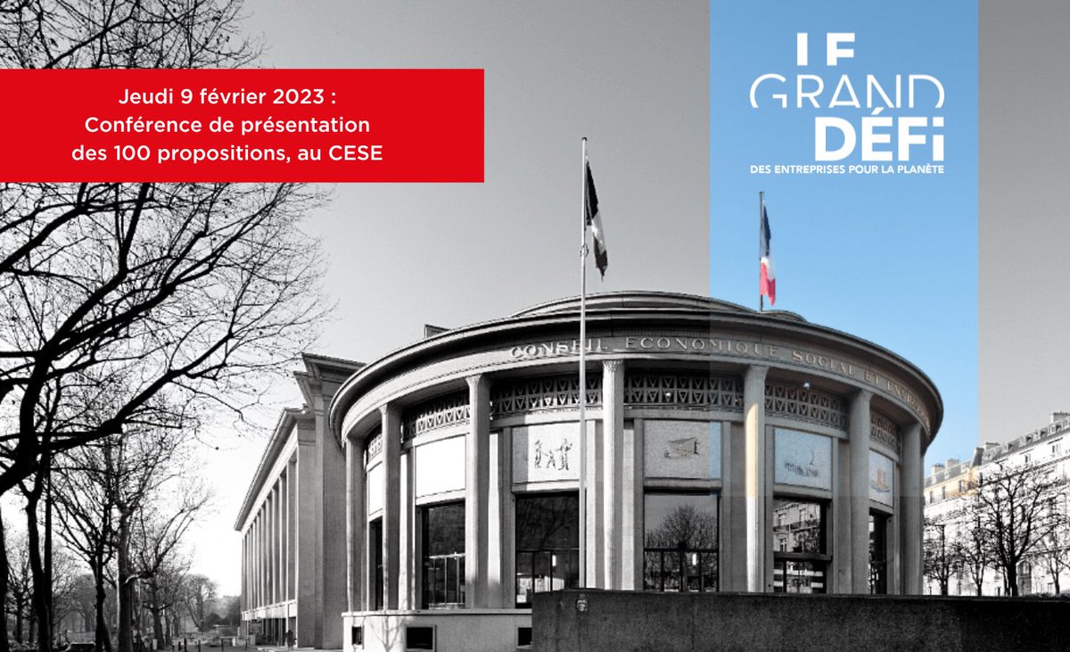 📆 Conférence de présentation des 💯 propositions de transformation ! 

Elles sont issues d'un long processus d'intelligence collective et du travail de 💯 délégués tirés au sort.
Rendez-vous le 9 février à 18h au <a href="/lecese/">CESE</a>