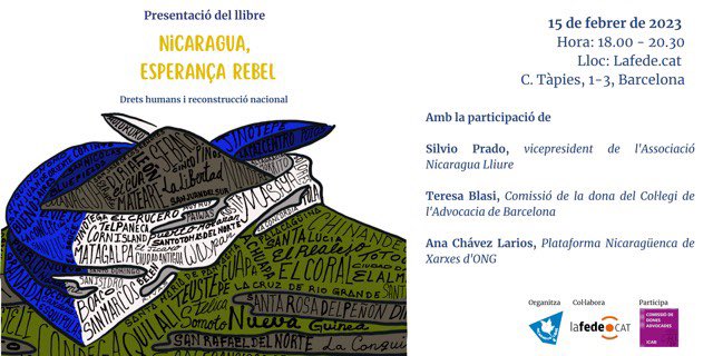 Gràcies per convidar a la <a href="/CDonesAdvocades/">Com Dones Advocades</a> a participar en la presentació del llibre “Nicaragua, esperança rebel”. Ens veiem el 15 de febrer, a les 18h! #libertadYapresxospoliticsx #SOSNicaragua #Revolucionfeminista #Nicaragua