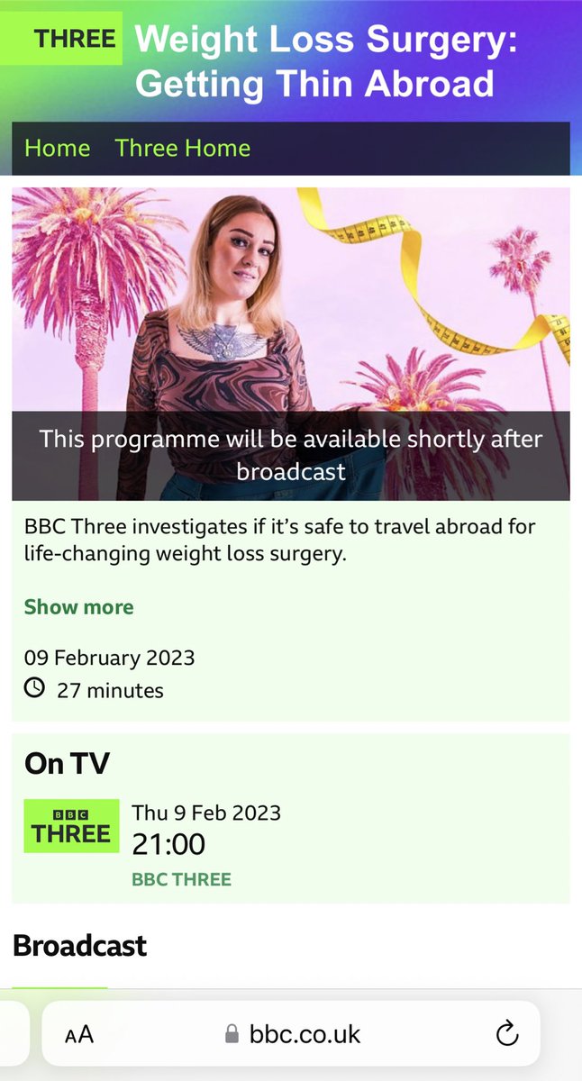 Brandon_D_Brown's tweet photo. Our new documentary for @bbcthree is out next week! It's about what it's like to have weight loss surgery.

Filmed &amp; directed by me &amp; @ashnilakhani 

Produced by @ashnilakhani 

Edited by https://t.co/uJs8WOitJA