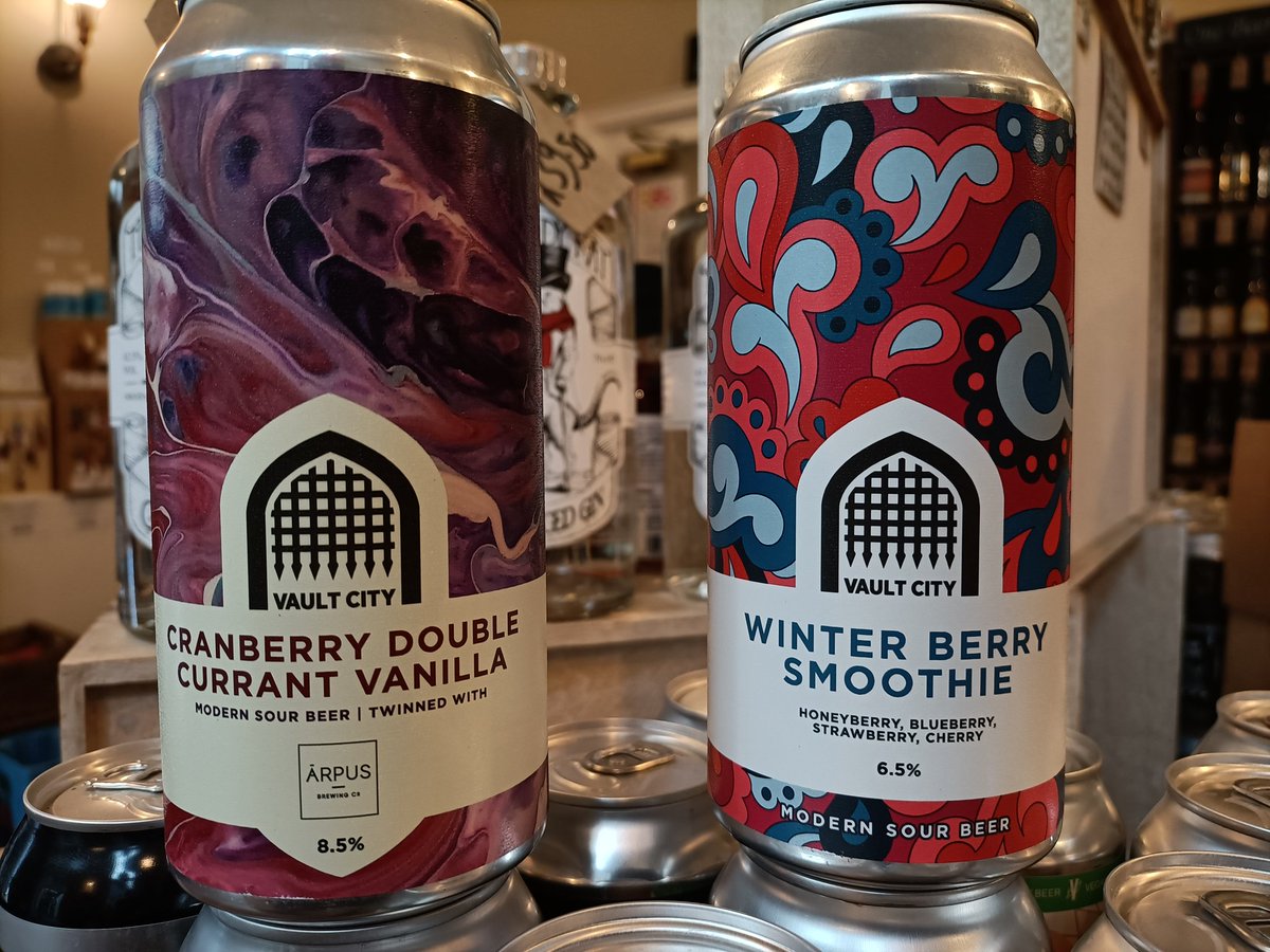 Centr_Ale's tweet photo. Two new sours from @vaultcitybrew
CRANBERRY DOUBLE CURRDNT VANILLA (8.5%)
A collaboration with Arpus Brewing
WINTER BERRY SMOOTHIE (6.5%)
Honeyberry, Blueberry, Strawberry & Cherry
Both #Vegan friendly
#craftbeer #sourbeer #veganbeer #Newcastle #CentralStation #platform12 https://t.co/RWDQNfF4XZ