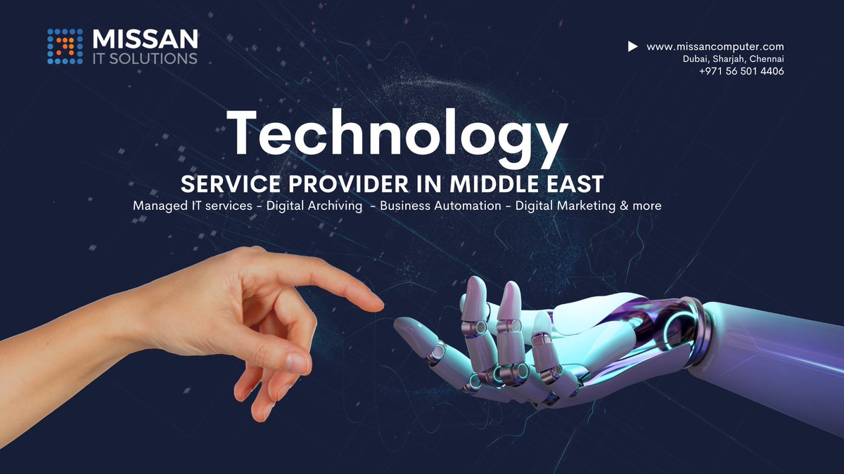 As your Technology Service provider, Missan help organizations get the best out of technologies, that are game changers in every industry.

Book an Appointment: lnkd.in/dczB9R5y

#business #digitalarchiving  #datastoring #datasecurity #help #bestitcompany