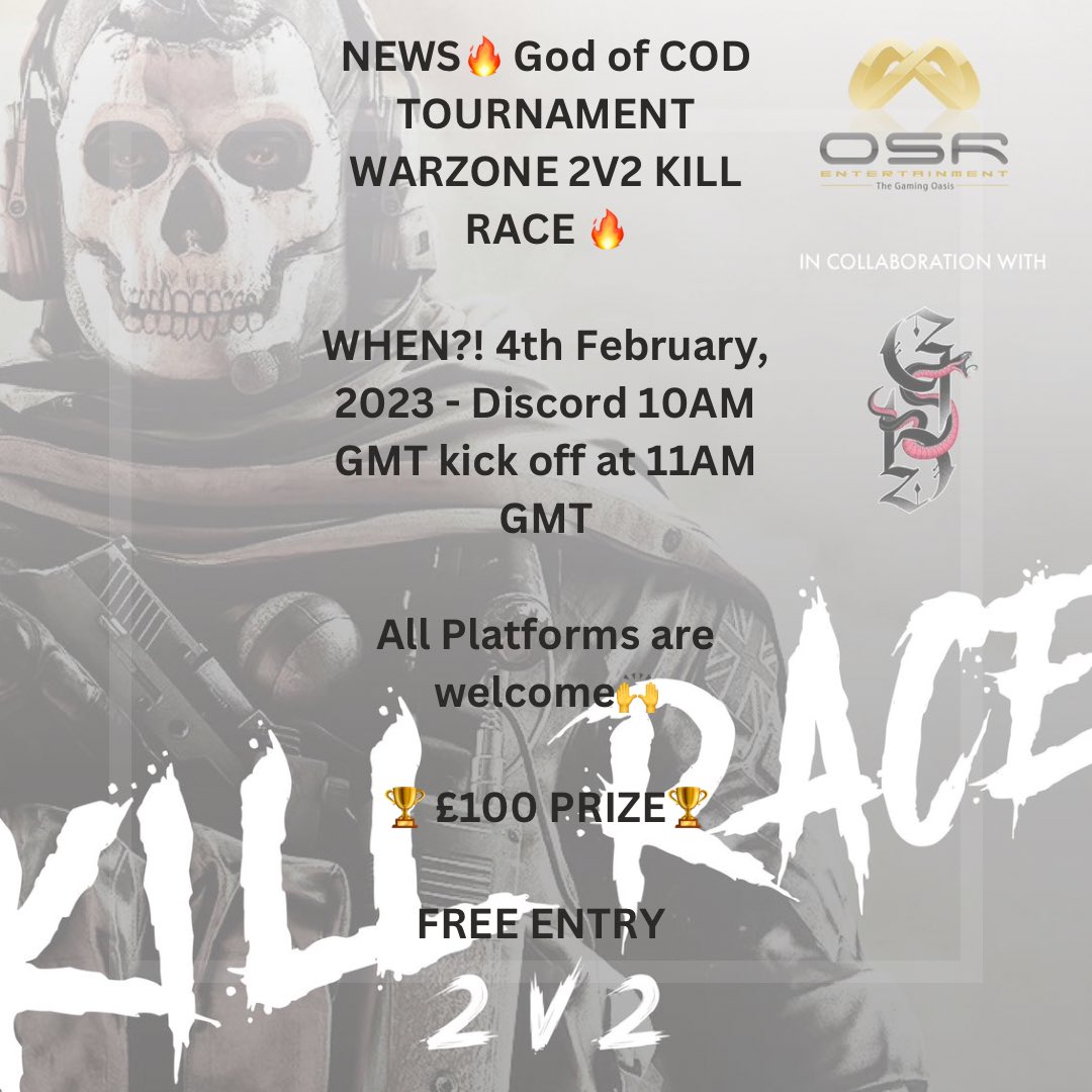 🔥Goooood afternoon grinders🔥

If you haven’t signed up to GOD OF COD yet remember it’s FREE and you get a chance to win £100🏆🎉

<a href="/oasisriftent/">Oasis Rift</a> <a href="/GrindSetBaddies/">GrindSetBaddies (GSB)</a>