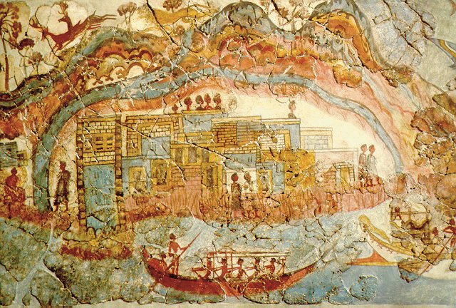 Merrirrous2001's tweet photo. Buenos días buena gente de mi TL 🌞
Aprovechando el #FluzoMapas hoy os traigo el fresco de la Casa del Oeste de Akrotiri, que muestra un mapa y la flota de Thera (Santorini), 1.600 a.e.c.
Ses muy felices
📸 Wikipedia https://t.co/GBg4fYPmen