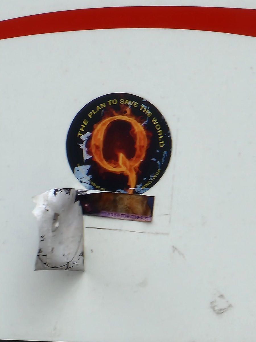 QanonLeader's tweet photo. Noticed this hanging outside. Love how the logo is exactly 1 i use on another Twitter as profile picture. https://t.co/QfiwvjLQX8