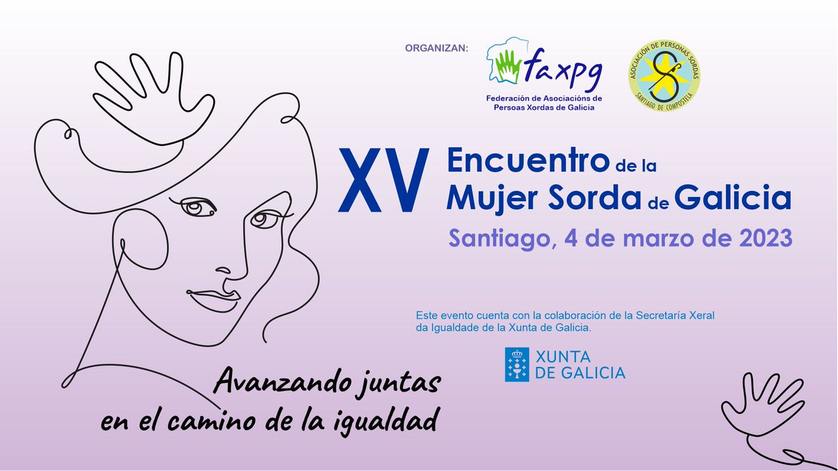 ♀ XV Encuentro de la Mujer Sorda de Galicia

Con motivo del Día de la Mujer, el sábado 4 de marzo nos daremos cita en la Cidade da Cultura para celebrar el encuentro de referencia para las mujeres sordas de Galicia, en colaboración con la <a href="/apssc_/">APSSC</a> 

faxpg.es/encuentro-muje…