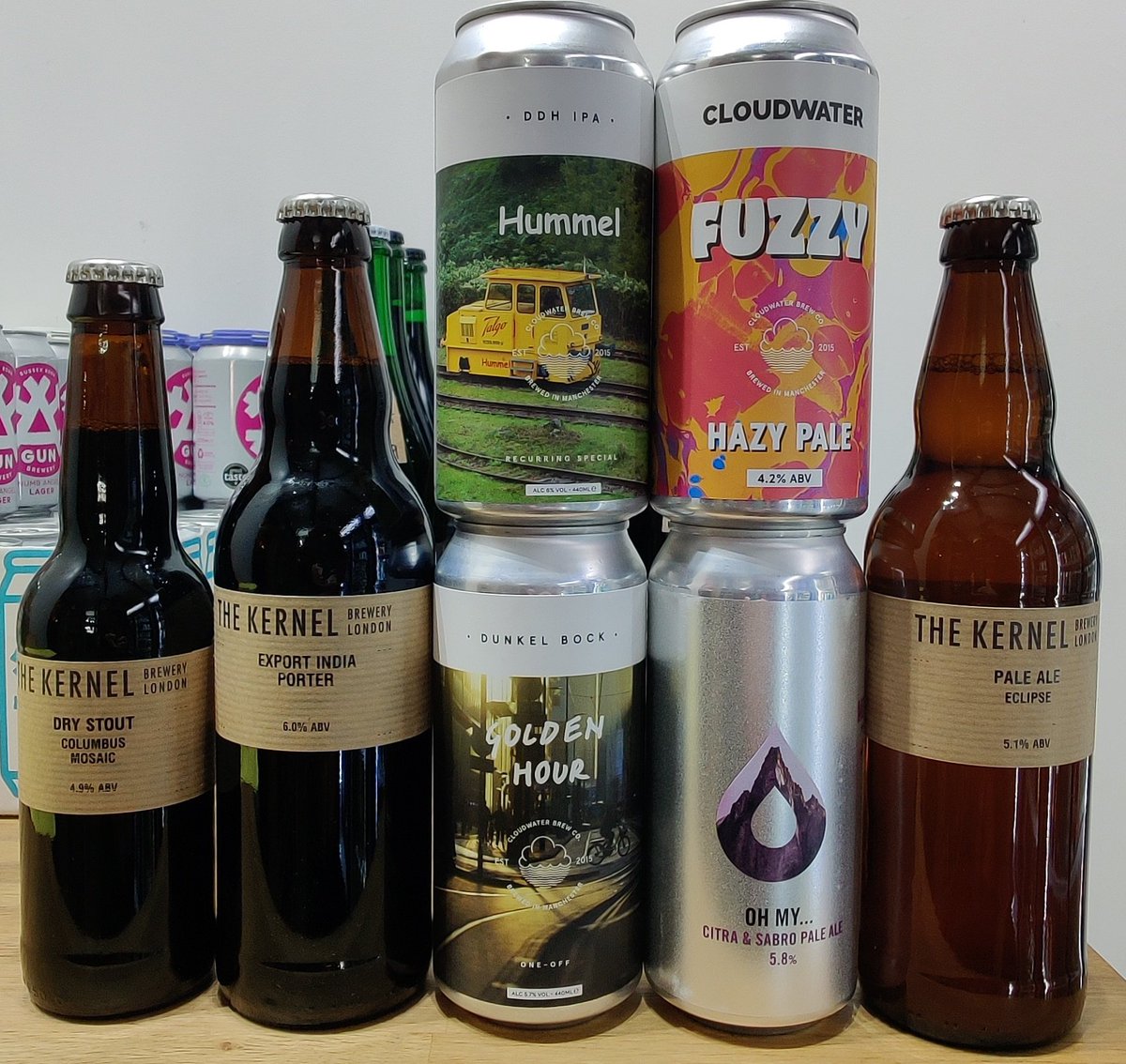 Big-hitters fresh beer party. Weekend ready.
@kernelbrewery 
@cloudwaterbrew 
@pollysbrewco 
#beeroclock 
#freshbeer