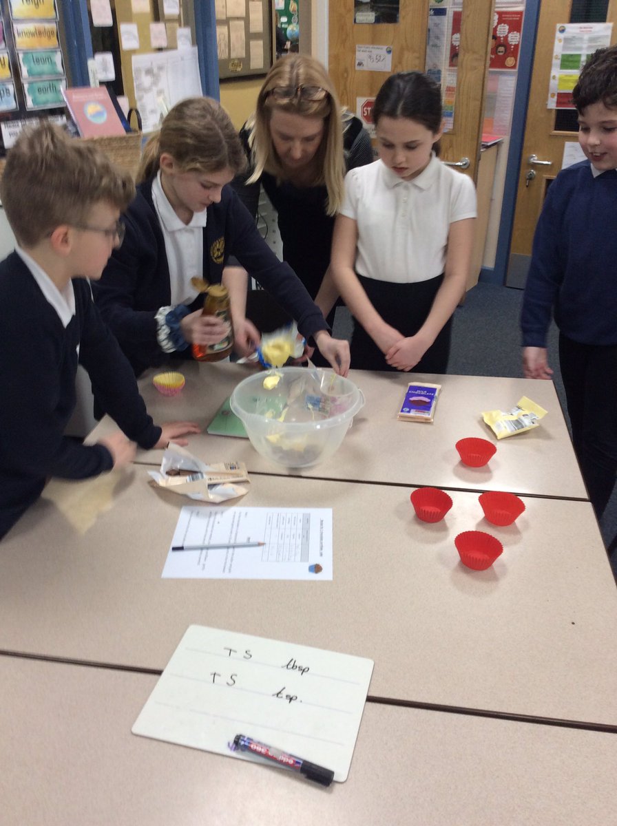 BandBschool's tweet photo. @BandBschool Team Foss have used their six times table knowledge in a practical maths session to convert an ingredients list for one bun to make buns for six. Well done team. They look tasty 😋 @eboractrust #bandbmaths #numberweek https://t.co/x8sYRVdZN1