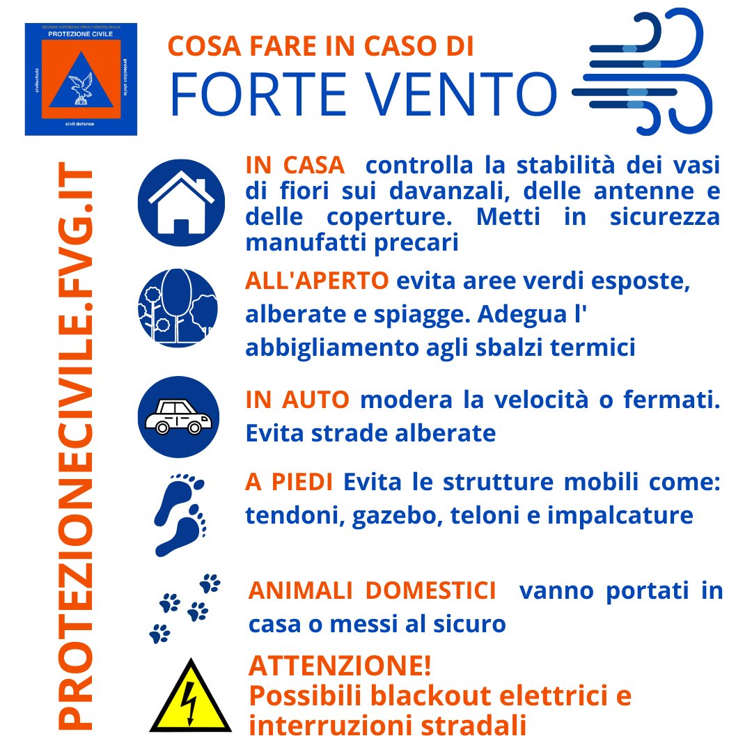 ProtCivReg_FVG's tweet photo. L' #AllertameteoFVG di domani sabato #4febbraio 2023 ti avvisa che potresti trovarti in situazioni di pericolo. Attivati con azioni di autoprotezione, come riportate nell'infografica ⤵️e in caso di emergenza 🆘☎️contatta il numero unico 112, anche da APP gratuita #whereareu https://t.co/RHHIg1win0