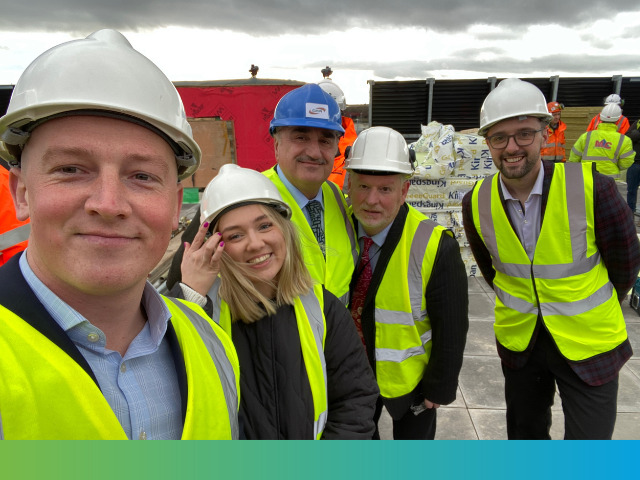 TU_NZIIC's tweet photo. Yesterday we had a very windy trip over to the Net Zero Industry Innovation Centre to see how things are progressing with the build. Exciting times ahead 👏 

#netzero #netzeroconstruction #netzerobuilding #sustainableconstruction #construction https://t.co/3A1wul64pn
