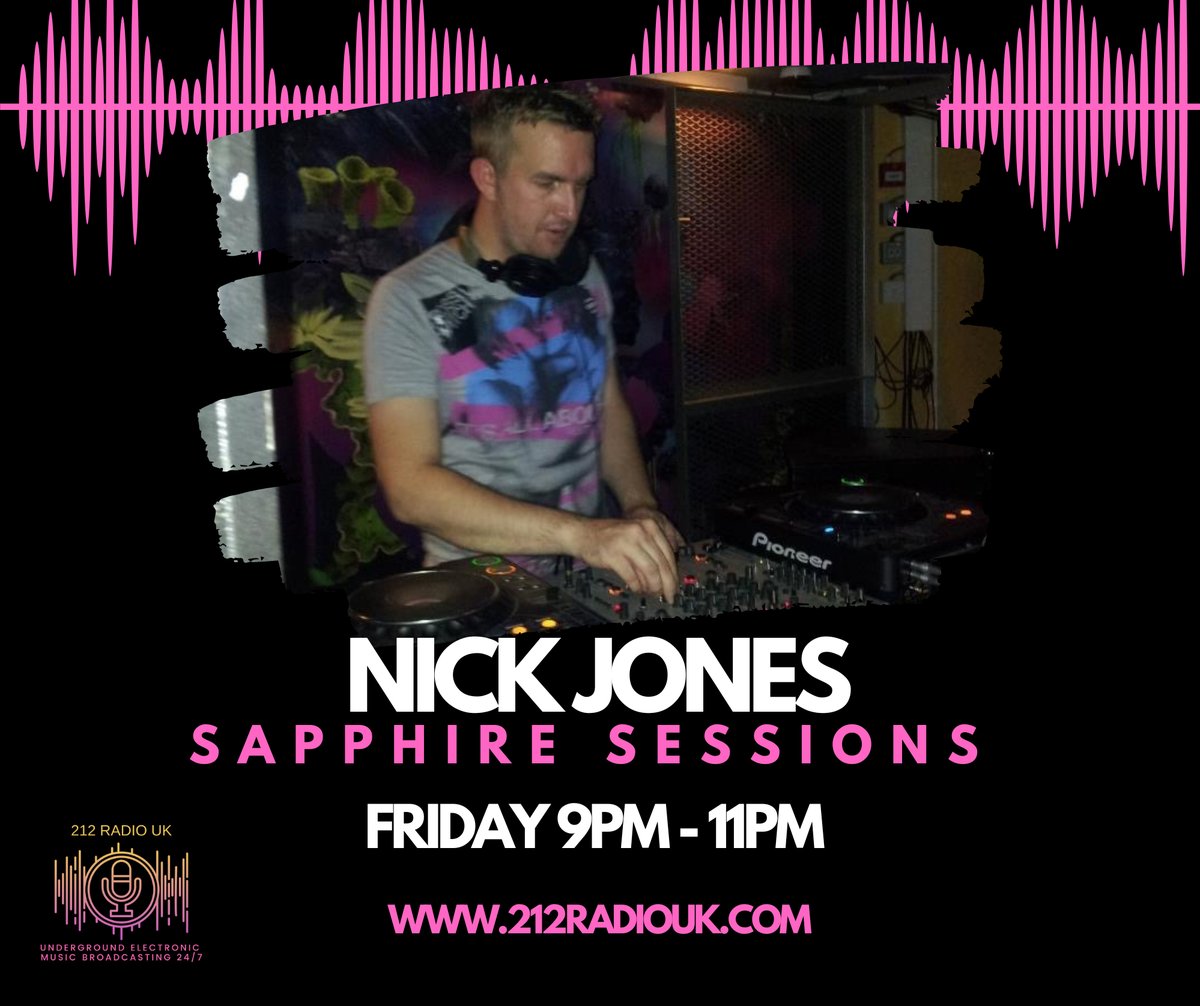 212radio_uk's tweet photo. Fridays Line Up 
Ben Awoo - Melodic Machine - 7pm - 9pm 
Nick Jones - Sapphire Sessions - 9pm - 11pm 
DWJ - Workshop Sessions - 11pm - 12am https://t.co/pomITQbteC