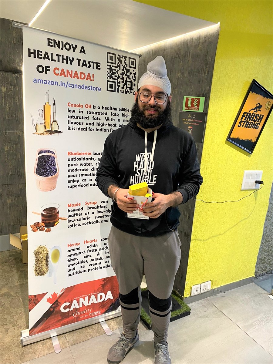 DYK? Nutritious & #heartsmart 🇨🇦 foods such as #Blueberries, #HempFood, #CanolaOil & #MapleSyrup are available at leading 🇮🇳 stores.

📢Don't miss free samples at @GoldsGymIndia in:
📍#Mumbai: Bandra & Kandivali - 7 & 8 Feb
📍 #Bengaluru: JP Nagar & Whitefield Rd - 14 & 15 Feb