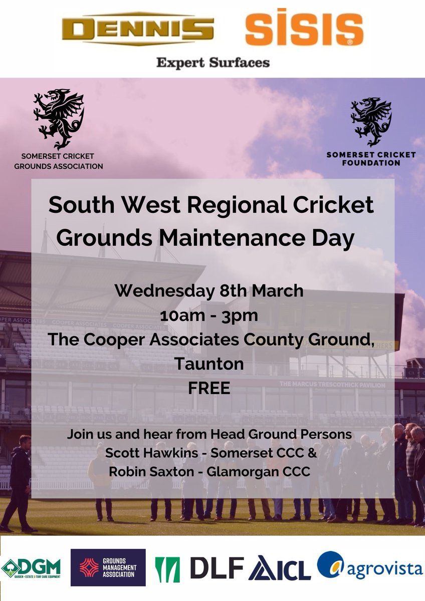 Somerset Cricket Foundation ๐ (@somcricketfdn) on Twitter photo We are looking forward to hosting the South West Cricket Grounds Maintenance Day ๐
๐ <a href="/CACG_Somerset/">The Cooper Associates County Ground</a>
๐
Wednesday 8th March
๐ 10am - 3pm
Book Online ๐
๐somersetcricketfoundation.org/south-west-criโฆ We are looking forward to hosting the South West Cricket Grounds Maintenance Day ๐
๐ <a href="/CACG_Somerset/">The Cooper Associates County Ground</a>
๐
Wednesday 8th March
๐ 10am - 3pm
Book Online ๐
๐somersetcricketfoundation.org/south-west-criโฆ
