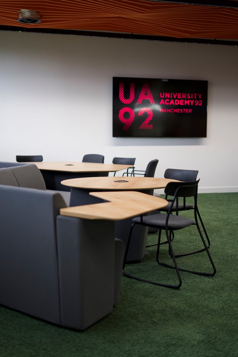 Manchester-based University Academy 92 is a higher education institute that promotes learning in preparation for the workplace. We worked closely with UA92 to provide a bold, new selection of furniture to provide adaptable environments to complement the striking interiors.