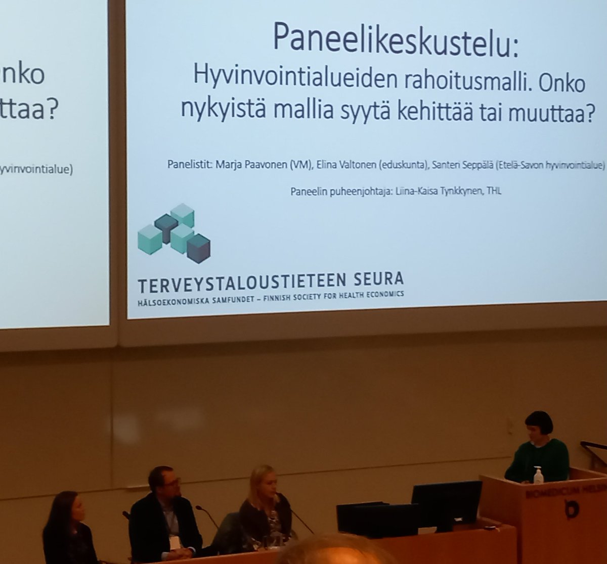 Onko hyvinvointialueiden rahoituksessa #pehmeä vai 'pehmeä' #budjettirajoite? #Terveystaloustiede'päivillä paneelissa aihetta pohtivat @MarjaPaavonen @etelasavonha'n Santeri Seppälä @elinavaltonen @mikakorte #tts2023 #hyvinvointialue #talous #rahoitus