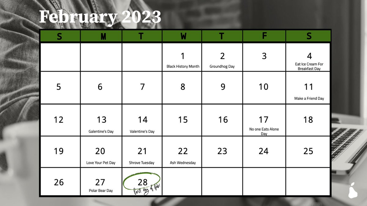 We have created a Pear calendar with key dates this month in order to inspire the social media content creators out there and give some ideas on what to post about this upcoming month! 

If you are joining us in our #28daysofsocial then this should give you some ideas!📆