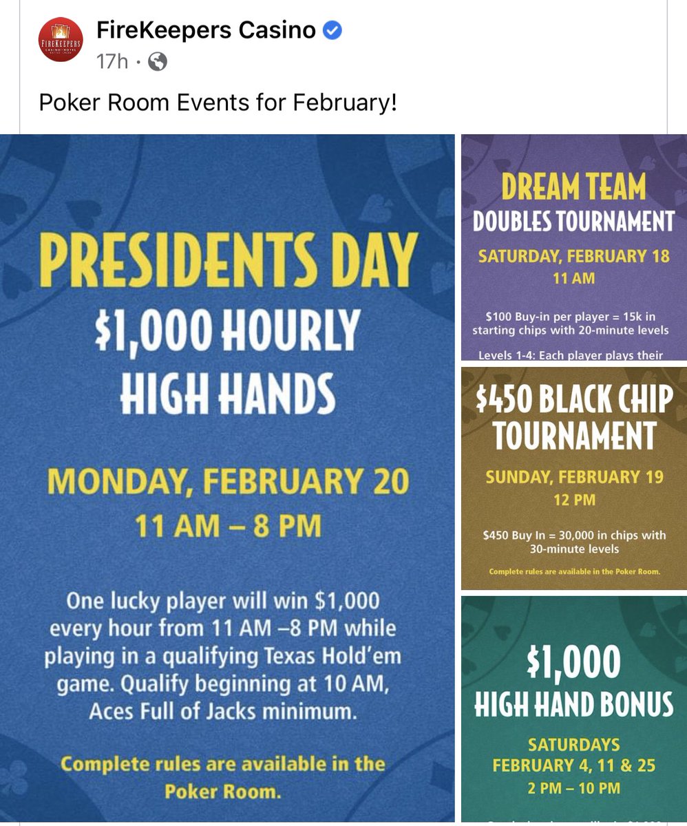 See ya on the felt in February! #firekeeperscasino 
#battlecreek