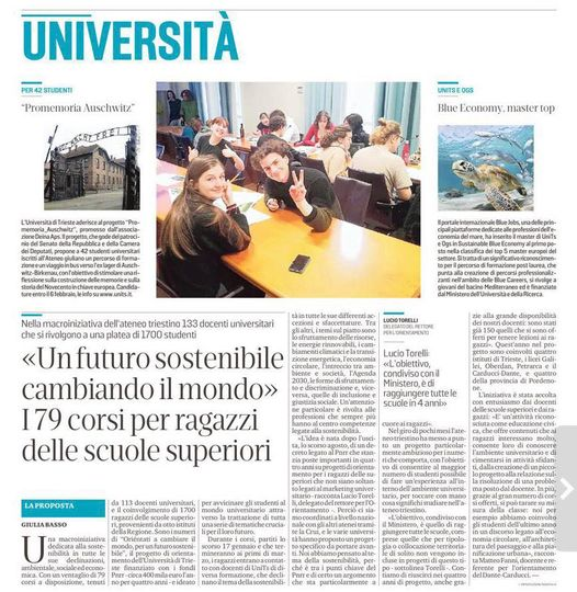 UniTrieste's tweet photo. Su @il_piccolo una pagina dedicata a "Oriéntati a cambiare il mondo, per un futuro sostenibile" il progetto di orientamento UniTS finanziato dal PNRR e ideato per avvicinare gli studenti al mondo universitario, attraverso una serie di tematiche cruciali per il loro futuro ↓ https://t.co/b2xIrbQo7n