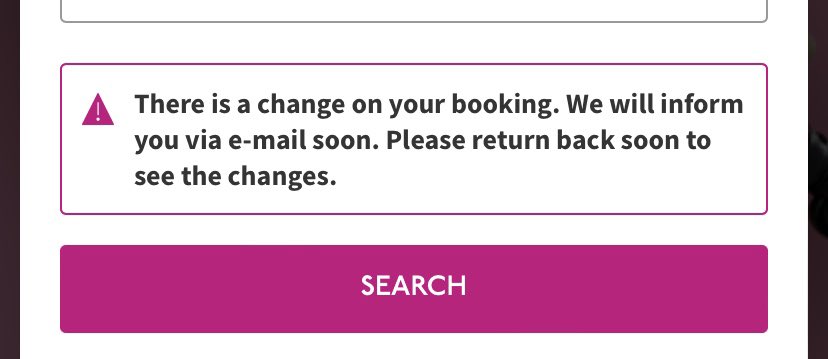 rubinoblu's tweet photo. @wizzair Thanks. I get a different message in the website - see screen shot. But I have already received an email alerting me the flight has been changed. Do you know what is going on? Why are the app, the email and the website saying 3 different things? https://t.co/92NEuNRjHz