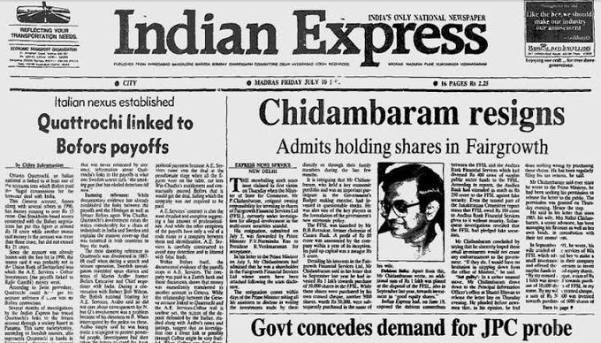 ChekrishnaCk's tweet photo. 1992 Harshad Mehta scam made Chidambaram to resign. 

2023 Adani Scam no one in the government is resigning. 

The scam by BJP government is being normalised. 

#AdaniEnterprises https://t.co/Y6be8PFPGX