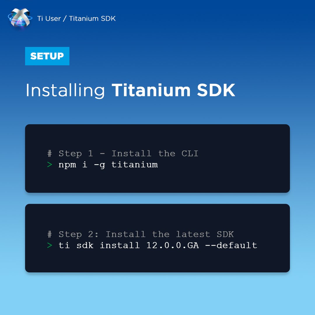 TiSDKUser's tweet image. If you're new to Titanium and want to explore Javascript App development, then installing Titanium SDK couldn't be simpler. Follow these simple steps.
#appdevelopment #appdeveloper #ios #android #titaniumsdk #flutterdev #React #SwiftUI