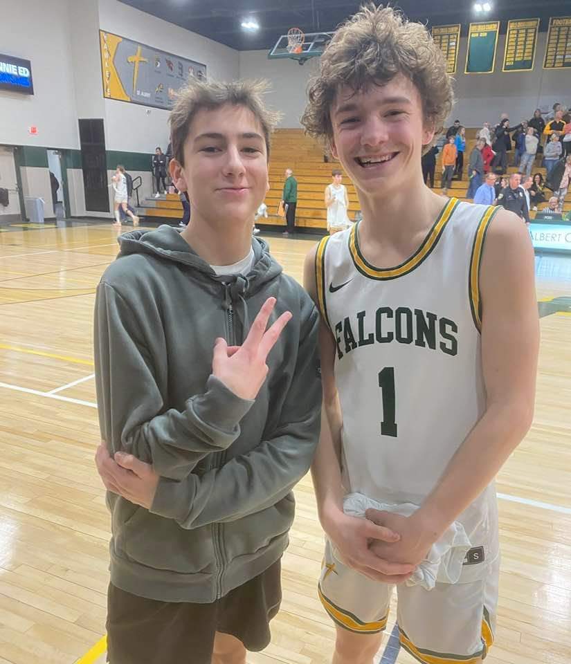 Our only Senior who's hung in there  during a really tough season and our second Freshman to drop 17 points as high scorer against a tough team. 
Still have work to do but the future looks bright!