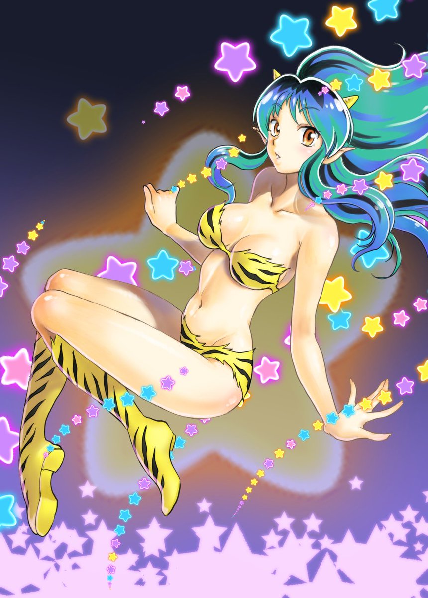 ラム・インベーダー(うる星やつら) 「#ラムちゃん  (再掲)  今日は節分 ラムちゃんならうちに居ても良いよね!ヽ(」|かねさだけいし/兼処敬士のイラスト