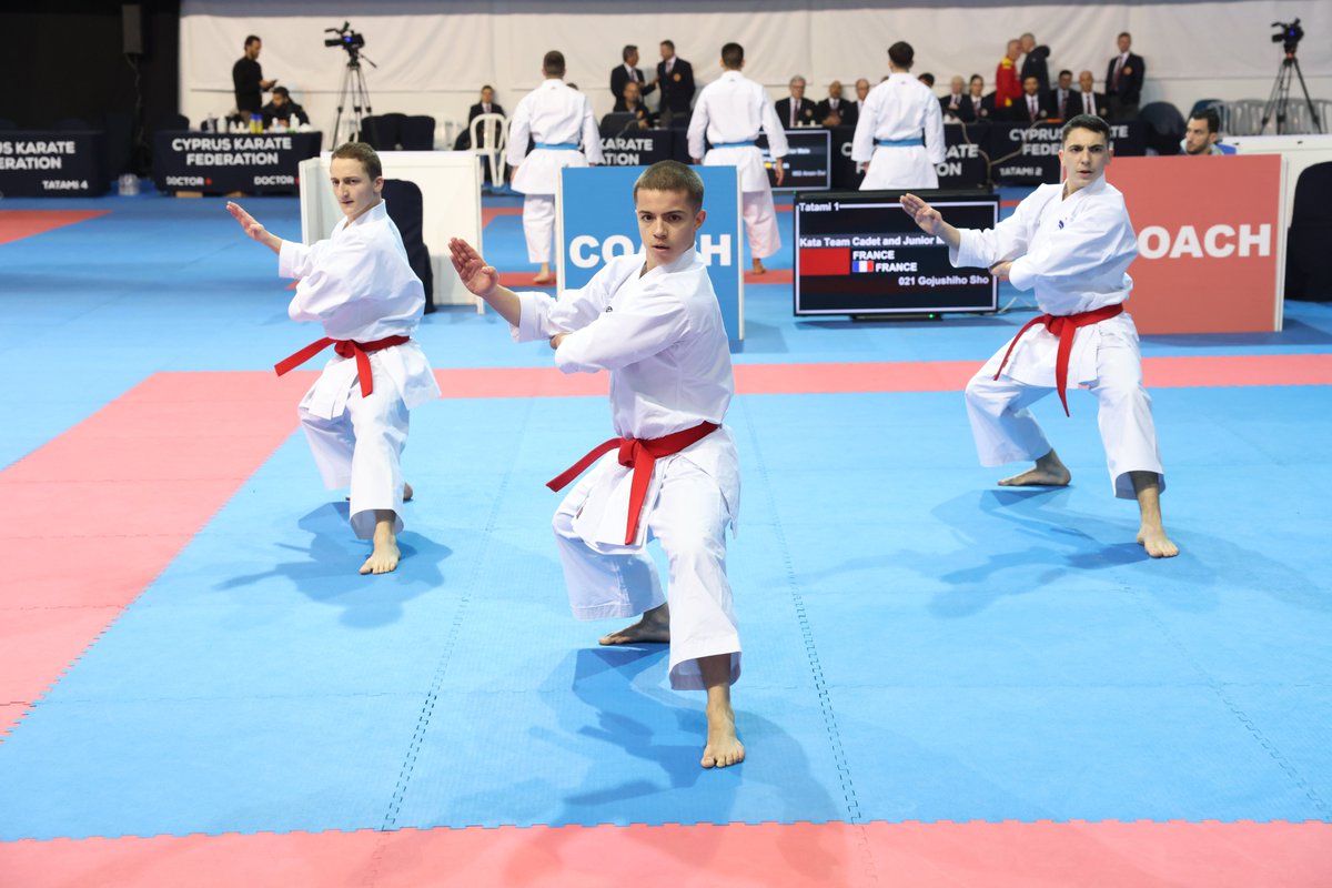 ffkarate's tweet photo. 😍😍LA PREMIÈRE FINALE !

✅ Maï-Linh Bui, Manon Ros et Ninon VAUCELLE-SPELLE se qualifient pour la finale en kata par équipe !! C’est une première médaille assurée pour la France.

✅ Pas de finale pour les garçons mais une nouvelle médaille de bronze à aller chercher ! https://t.co/eaUo0nUwqs