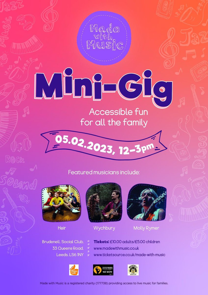 Our minigig on Sunday is SOLD OUT… but we have a few tickets held back if you have any access requirements which mean you can’t decide until the day. Great huh?? #Access #Inclusion