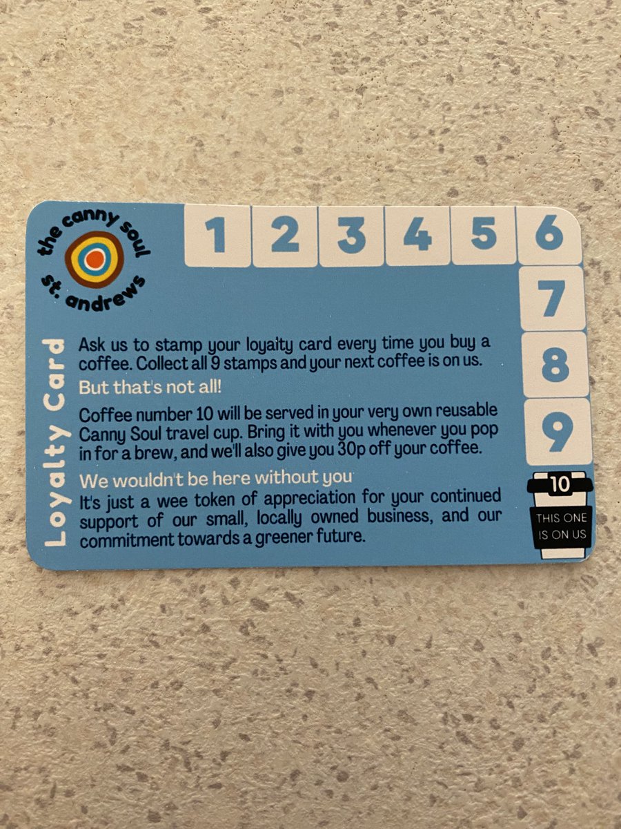 TheCannySoul's tweet photo. We are back for 2023!

10 stamps &amp; one of these rare limited edition travel mugs will be yours.
Only 50minted.

Only top scran served from local producers,no crap.

Come and 
pop in for a tea.- the blethers free 
😀
 
 @TheCannySoul⁩ 
  #standrews
 ⁦     ⁩ https://t.co/WYzRd25KsK