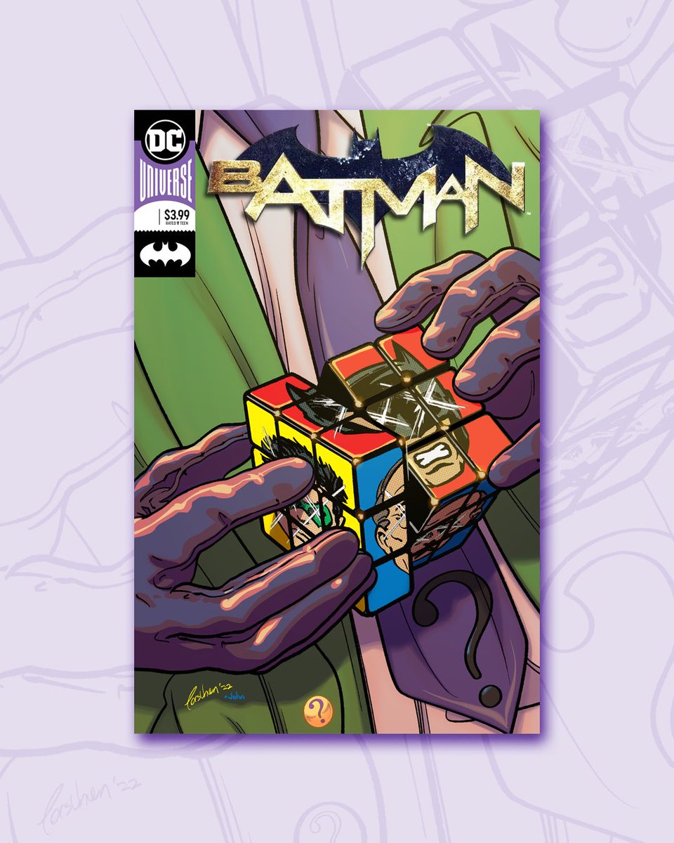 #Batman Cover sample 8/10 – Riddler's Rubik's Cube

Line art: me
Colors: <a href="/John_Rauch/">John</a>