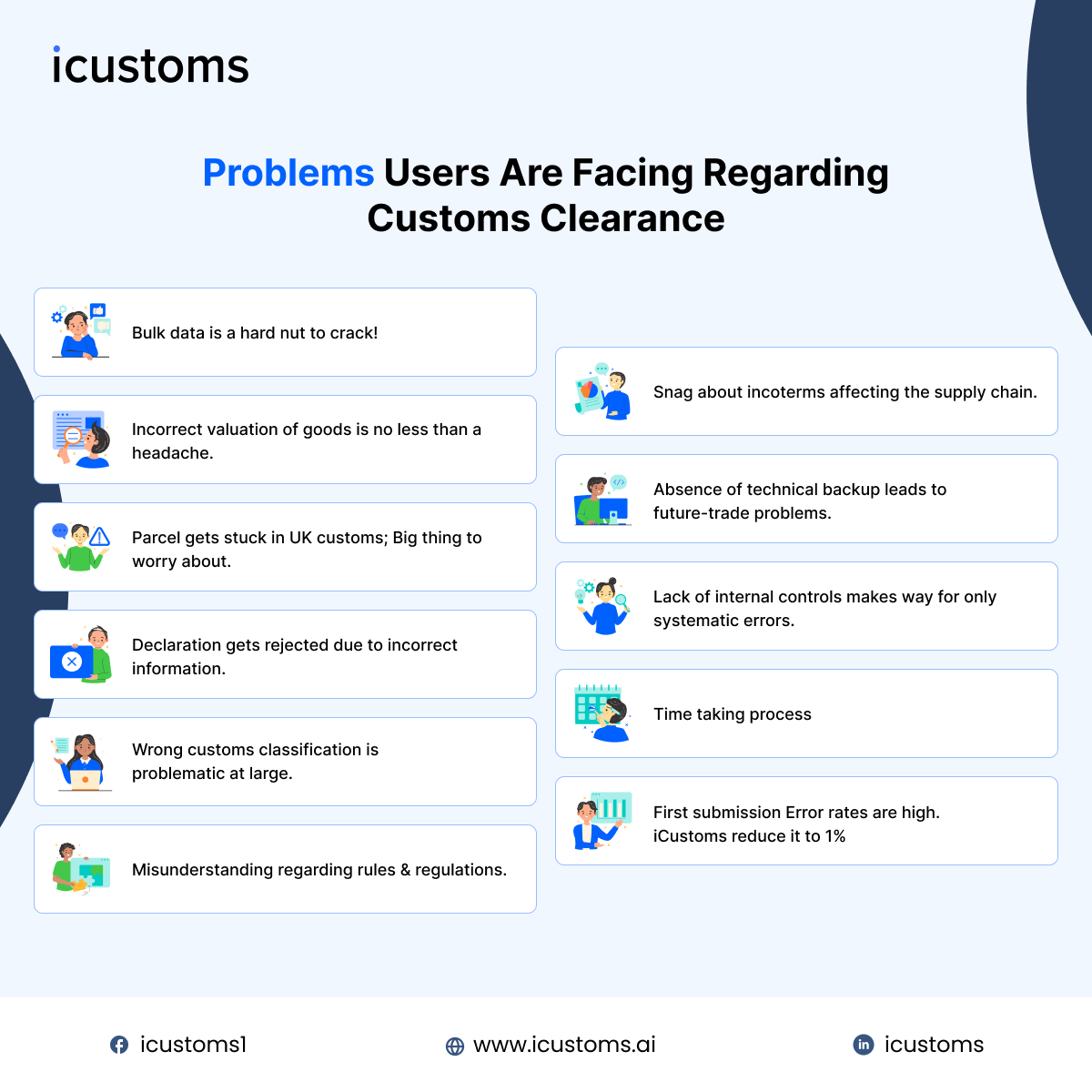 iCustoms_AI's tweet photo. #icustoms is all set to solve your problems that might hinder your customs clearance.
𝐋𝐞𝐚𝐫𝐧 𝐌𝐨𝐫𝐞: https://t.co/2NB0XPPiOc
𝐅𝐨𝐫 𝐒𝐦𝐚𝐫𝐭 𝐑𝐞𝐚𝐜𝐡: info@icustoms.ai
#customsdeclarationsoftware #customsclearancesoftware #cdshmrc #customsoftware #import #export #ai #uk https://t.co/7YkEG1KgQs