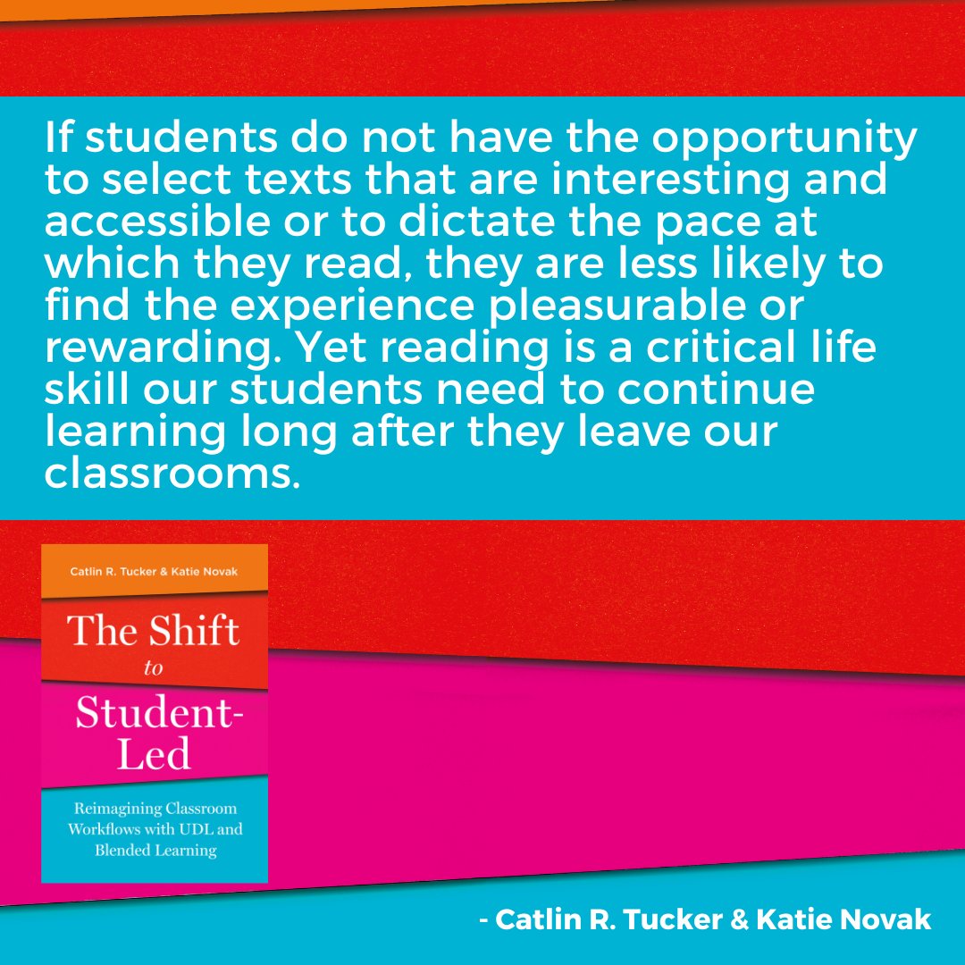 Catlin_Tucker's tweet photo. Do your students struggle with #reading assignments or dislike reading?

Shifting from Reading in Isolation to Reading for Connection
https://t.co/2ePG7pJka2

#ShifttoStudentLed #edchat #edutwitter #blendedlearning #UDLchat https://t.co/7nrYBdJbYB
