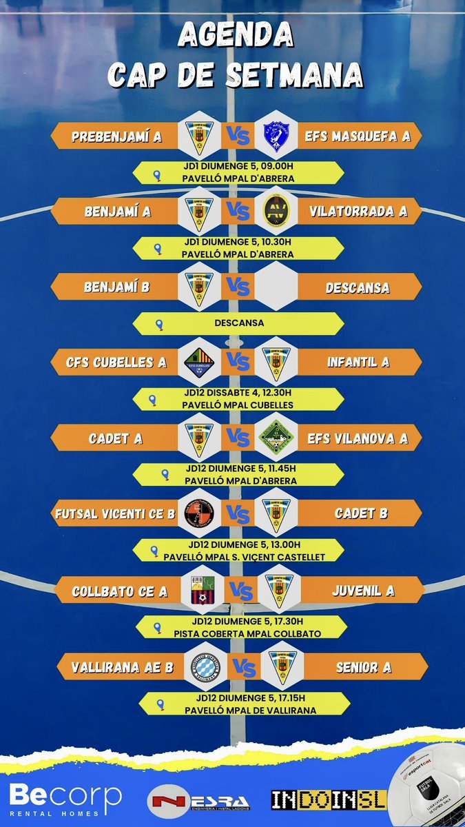 AGENDA CAP DE SETMANA 
Lee más en : futsalabrera.cat/publication/14…