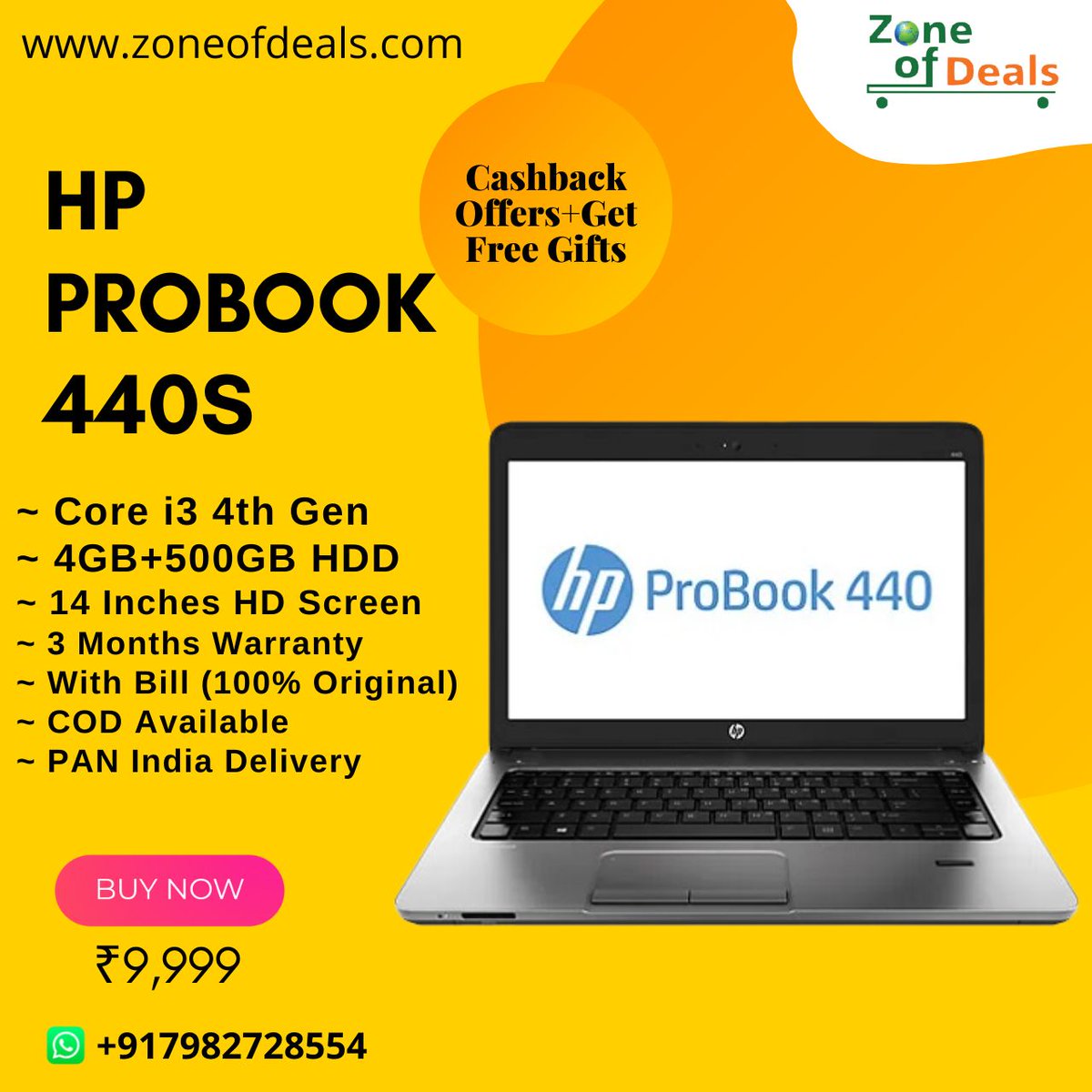 HP PROBOOK 440s - INTEL Core i3 4th Gen 4GB+500GB - Refurbished Laptop - Excellent New Condition. 
COD Also Available
Safe Shipping Through Reputed Courier Services.
#refurbishedlaptops #laptopsforstudents #delllaptops #corei7 #workstations #laptopsunder30000 #graphicscards #dell