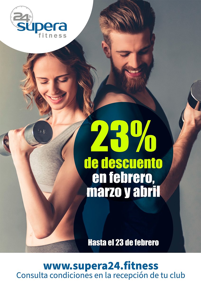 Apúntate ahora y entrena en Supera 24h con un descuento del 23% en febrero, marzo y abril. No te pierdas esta promoción.

supera24.fitness/2023/02/01/apu…