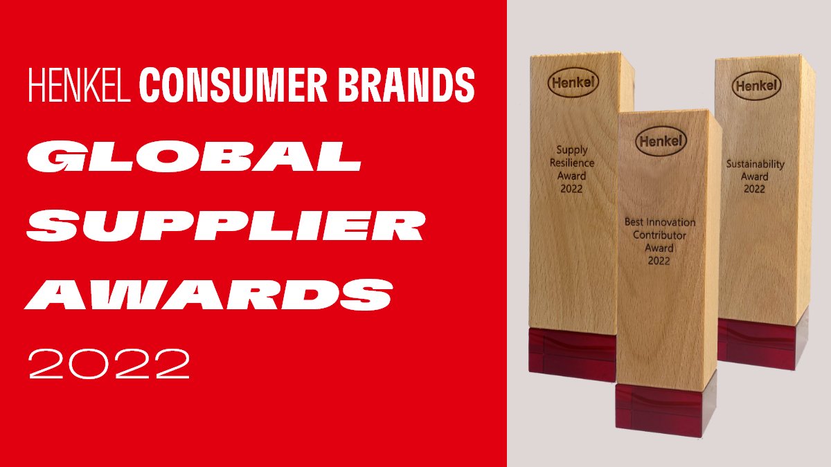 Henkel's tweet photo. Henkel Consumer Brands recognized its top #suppliers 2022 in 3 different categories. 🏆 The winners are @BASF @Novozymes #Innospec @firmenich &amp; @SymriseAG. Congratulations! Find out more about the #award here 👉 https://t.co/dwoZkqITRo https://t.co/4CDWsRk8qn