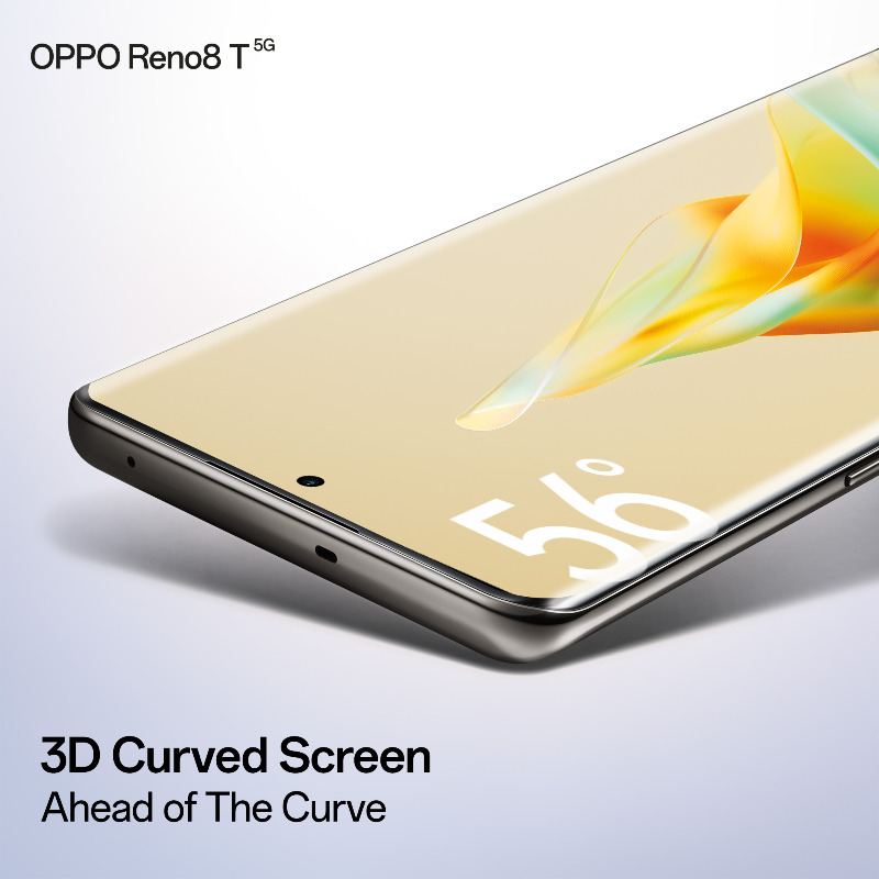 OPPOIndia's tweet photo. Powered with a 120 Hz 3D Curved Screen 🤩, spectacular 108MP Portrait Camera and leading-edge 67W SUPERVOOC Charging🔋 - the #OPPOReno8T 5G is luxuriously #AStepAbove! 🙌

Available at just ₹29,999/-