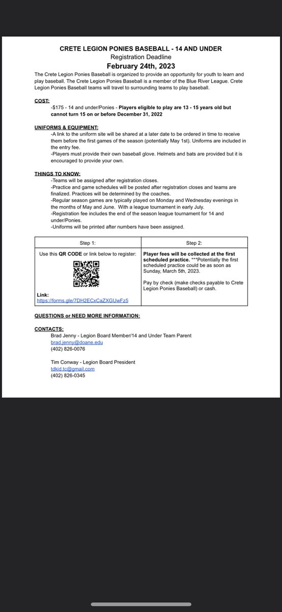 Crete Legion Baseball Jrs/Srs Post #147 tweet media