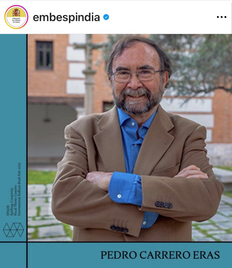 instindologia's tweet image. El presidente del @instindologia, Pedro Carrero, asiste como invitado a la Feria Internacional del Libro de Calcuta 2023 por su labor literaria sobre la India #ikbf2023 #SpaIndia #spainkolkata2023 #creatividaddesbordante #internationalkolkatabookfair2023 #indologia