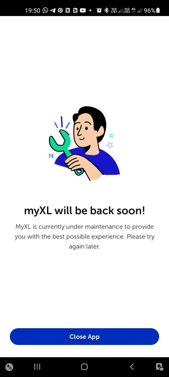 bfi_'s tweet photo. @myXL maintenance nya masih lama gak? Mau isi kuota gak bisa nih https://t.co/bsKfIWrgat