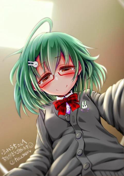 おSkebでクライアントさんのうちのこの『果音ちゃん』が膝枕をしてくれている絵を描きました。 