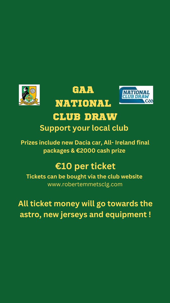 We are launching our main fundraiser for 2023 through the sale of National Draw tickets. This is a vital source of income for the club and your support is most appreciated.

Ticket sales close 14th February so it is a short campaign.