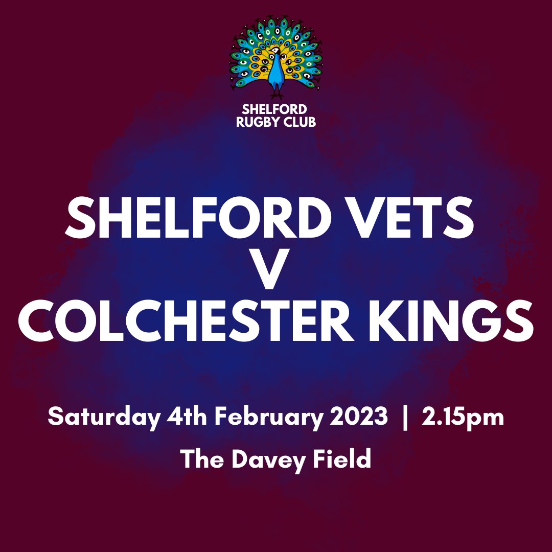 ShelfordRugby's tweet photo. Come and support Shelford Vets tomorrow at 2.15pm as they play Colchester Kings!
#Rugby #RugbyVets #SportSaturday #RugbyLife #Colchester https://t.co/jvVPyN52BV