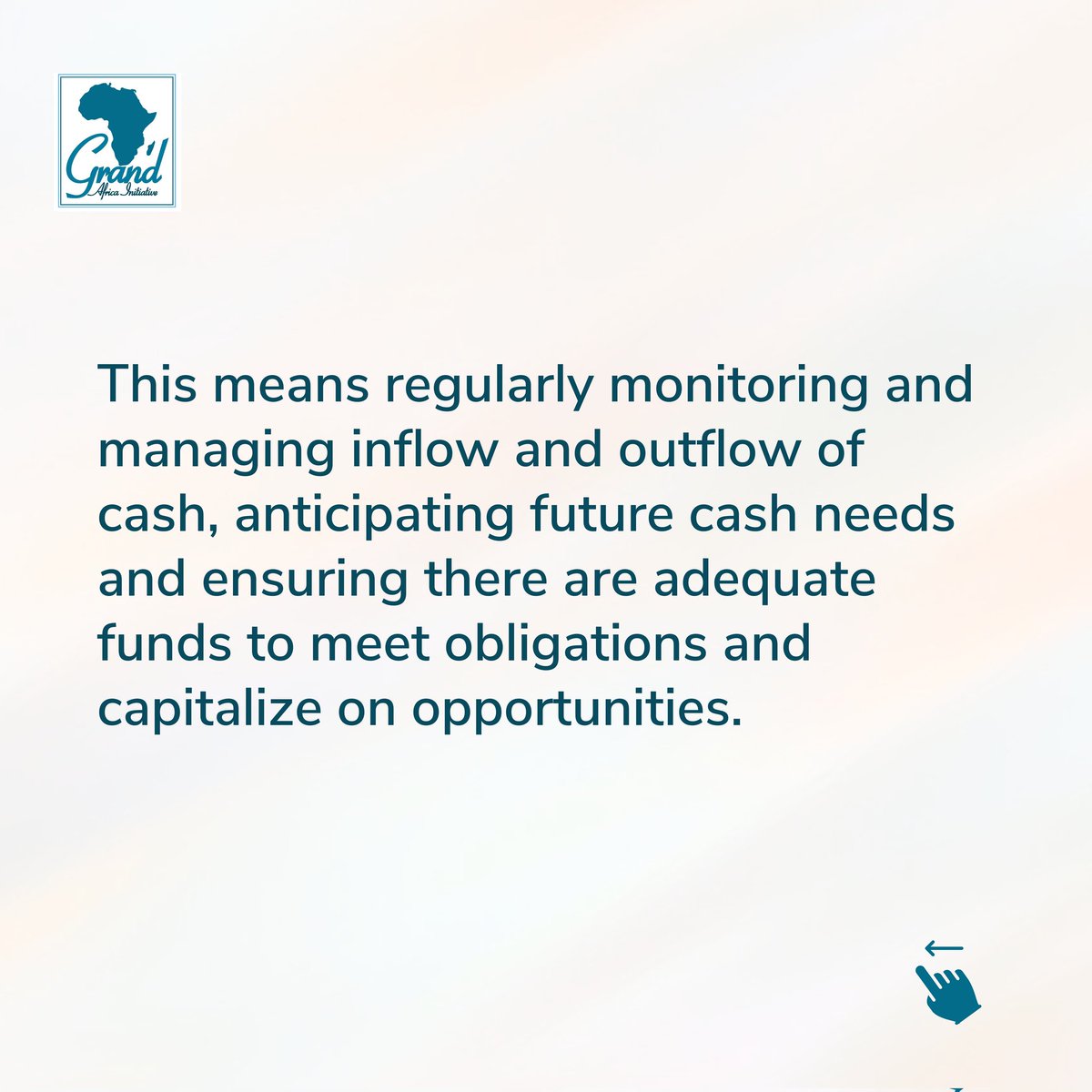 GAIN_Africa's tweet image. The basic principle of cashflow every entrepreneur should know.

Save this post for later!👌

Follow @GAIN_Africa for more tips and information to help you grow.

#GAIN #grandafricainitiative #toolsforentrepreneurs #growthtips #personalgrowth #business #businessgrowth