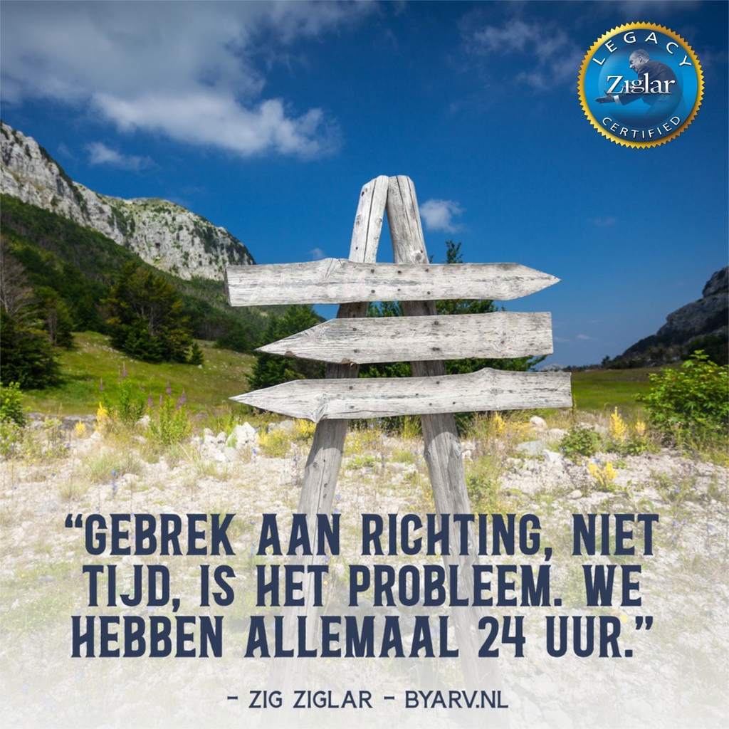 "Gebrek aan richting, niet tijd, is het probleem. We hebben allemaal 24 uur." - Zig Ziglar

Waar leg jij vandaag de prioriteit?

#succes #mindset #quote #ziglar #zzp